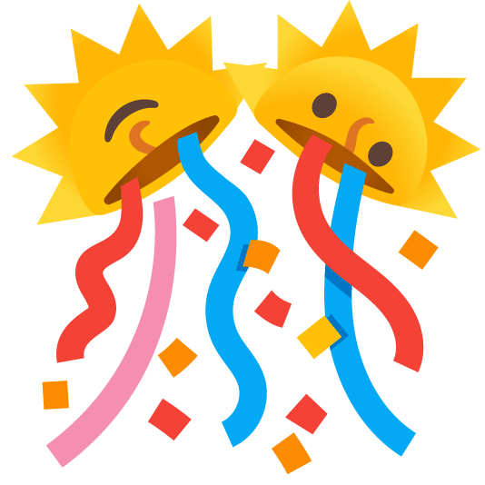 sun with face confetti ball