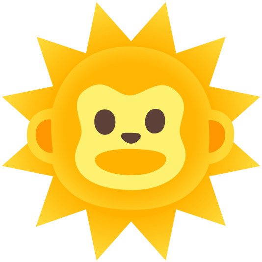 sun with face monkey face