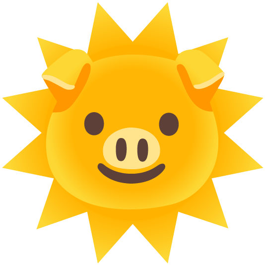 sun with face pig