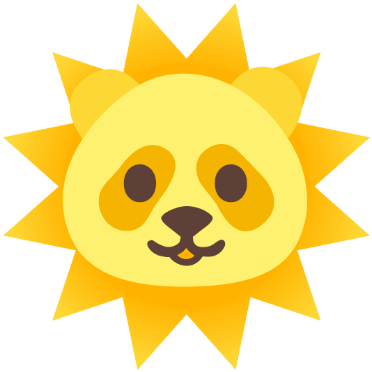 sun with face panda face