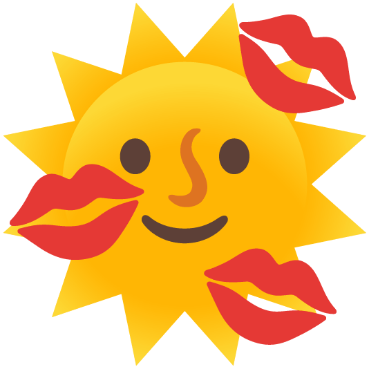 sun with face kiss