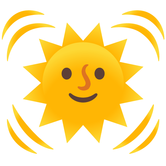 sun with face heartbeat
