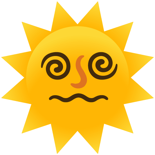 sun with face dizzy