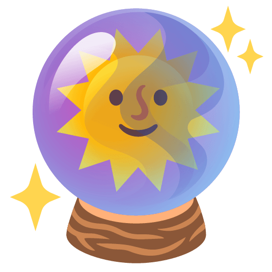 sun with face crystal ball