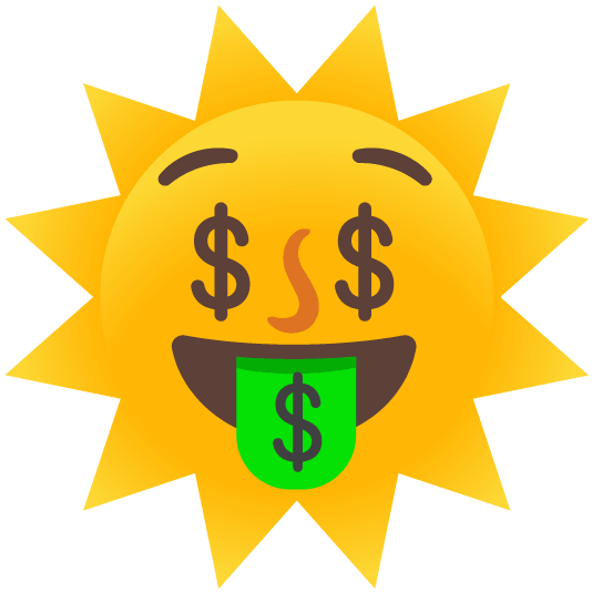 sun with face money mouth face
