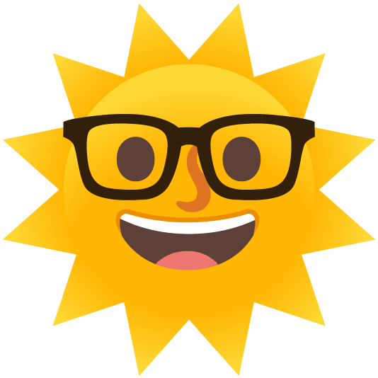 sun with face nerd face