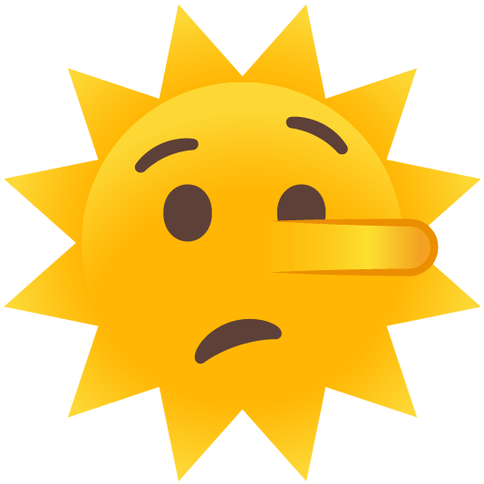 sun with face lying face