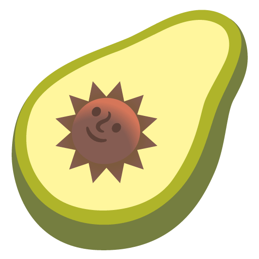 sun with face avocado
