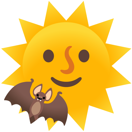 sun with face bat