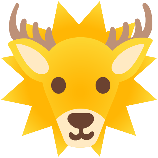 sun with face deer