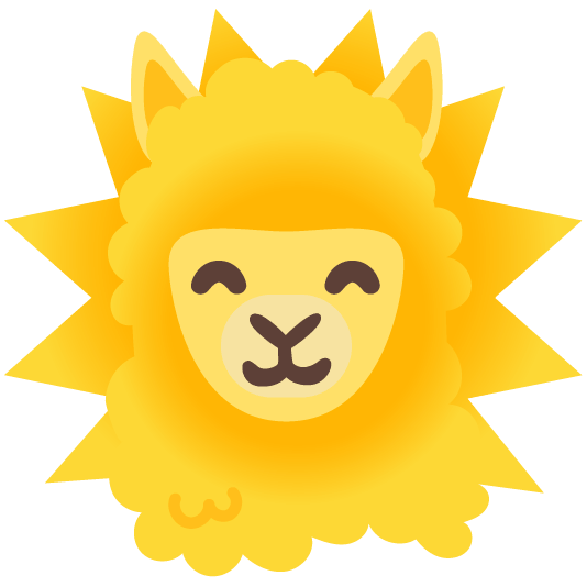sun with face llama
