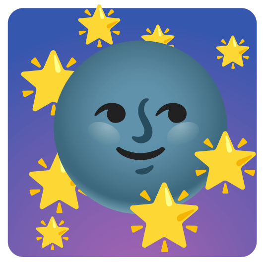 star2 new moon with face