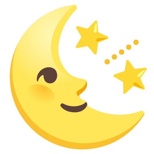 star2 last quarter moon with face