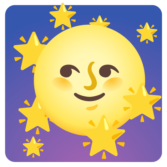 star2 full moon with face