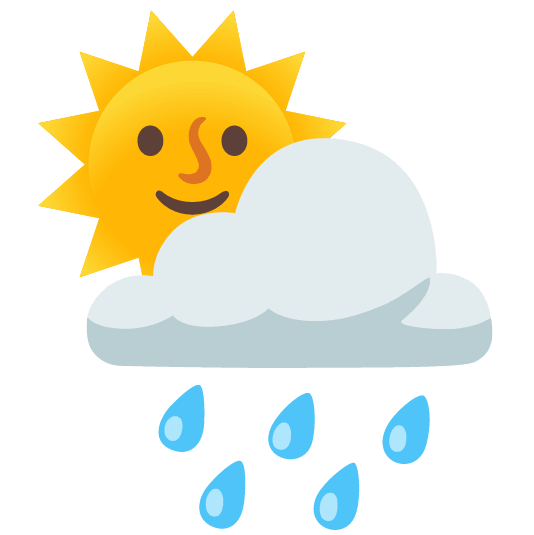 rain cloud sun with face