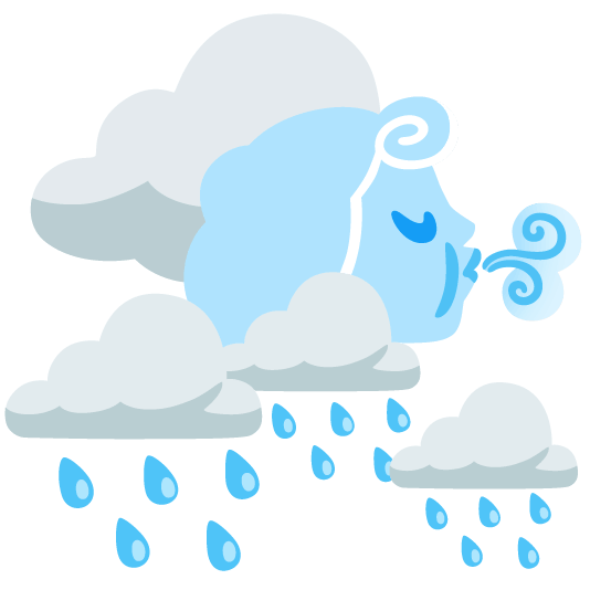 rain cloud wind blowing face