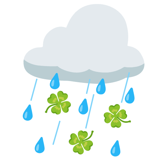 rain cloud four leaf clover