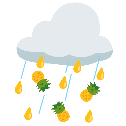 rain cloud pineapple