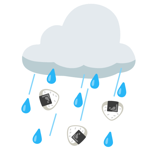 rain cloud rice ball