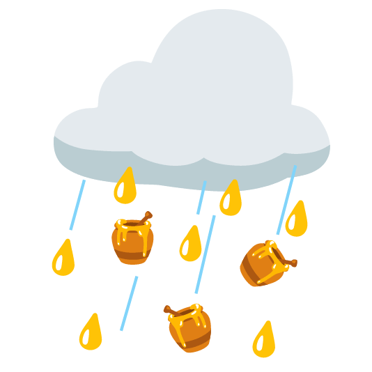 rain cloud honey pot