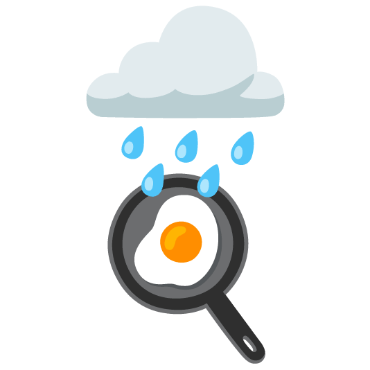 rain cloud fried egg