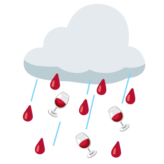 rain cloud wine glass