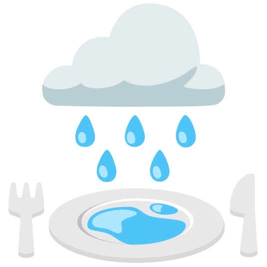 rain cloud knife fork plate