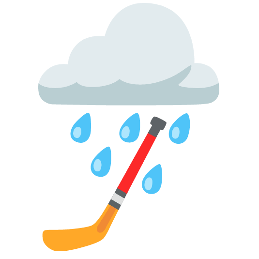 rain cloud ice hockey stick and puck