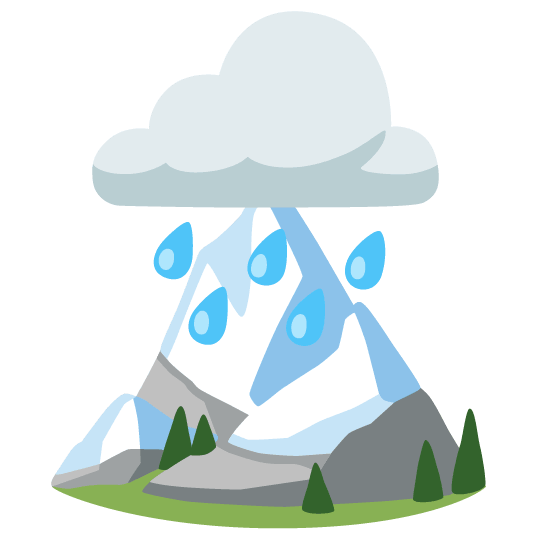 rain cloud snow capped mountain