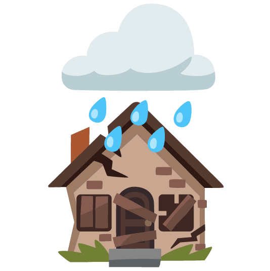 rain cloud derelict house building