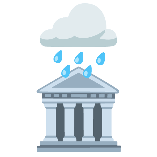 rain cloud classical building