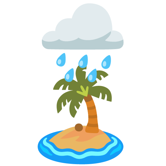 rain cloud desert island