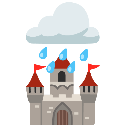 rain cloud european castle