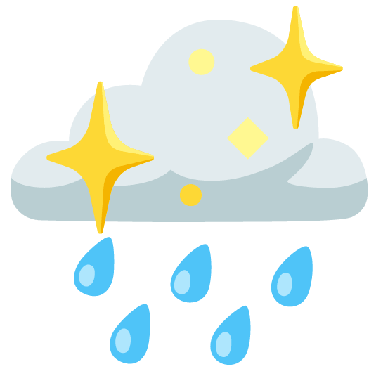 rain cloud sparkling heart