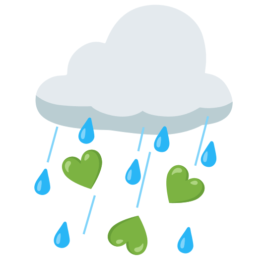 rain cloud green heart