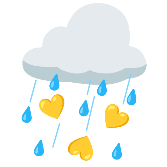 rain cloud yellow heart
