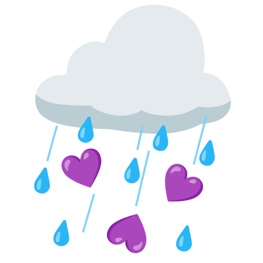 rain cloud purple heart