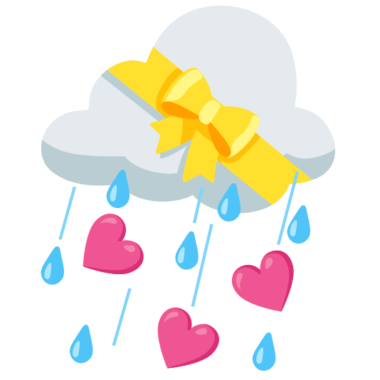 rain cloud gift heart