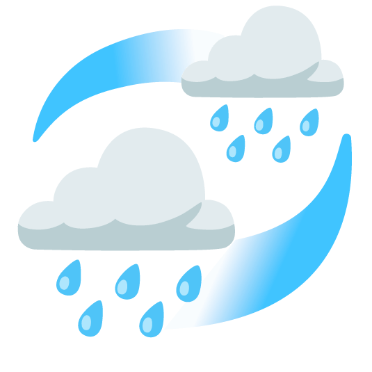 rain cloud revolving hearts