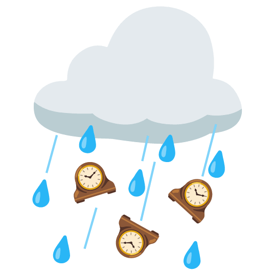 rain cloud mantelpiece clock