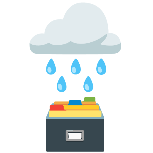 rain cloud card file box