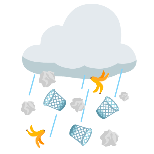 rain cloud wastebasket