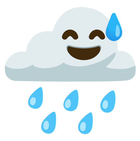 rain cloud sweat smile