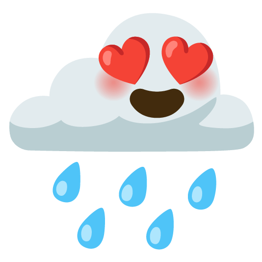 rain cloud heart eyes
