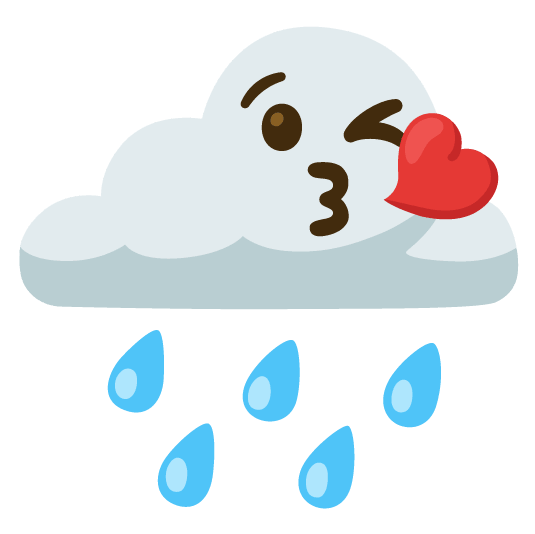 rain cloud kissing heart