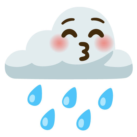 rain cloud kissing closed eyes
