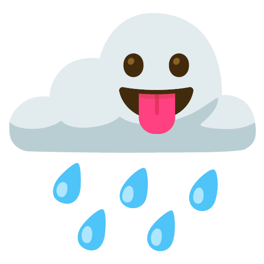 rain cloud stuck out tongue