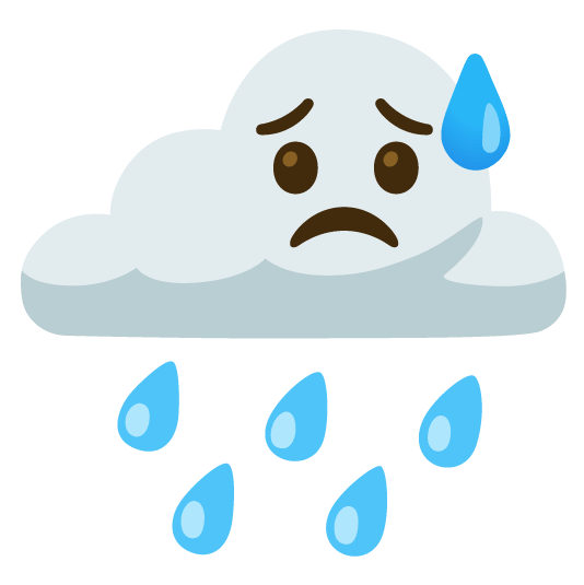 rain cloud disappointed relieved