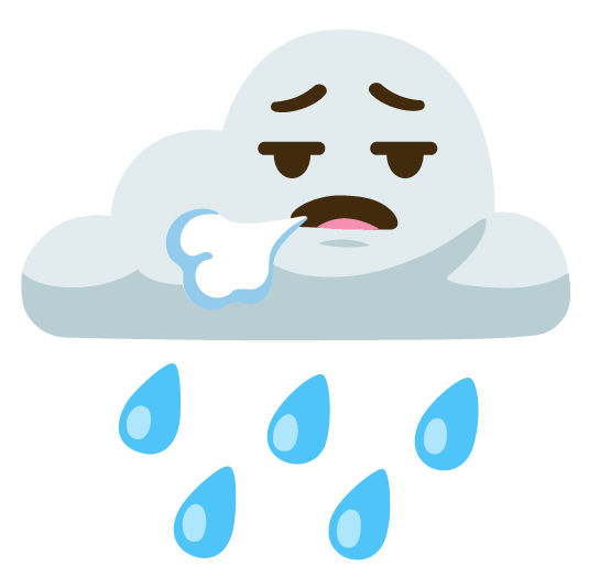 rain cloud face exhaling