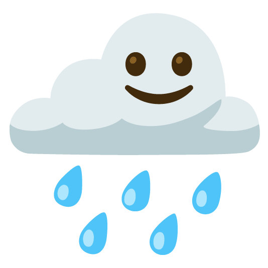 rain cloud slightly smiling face